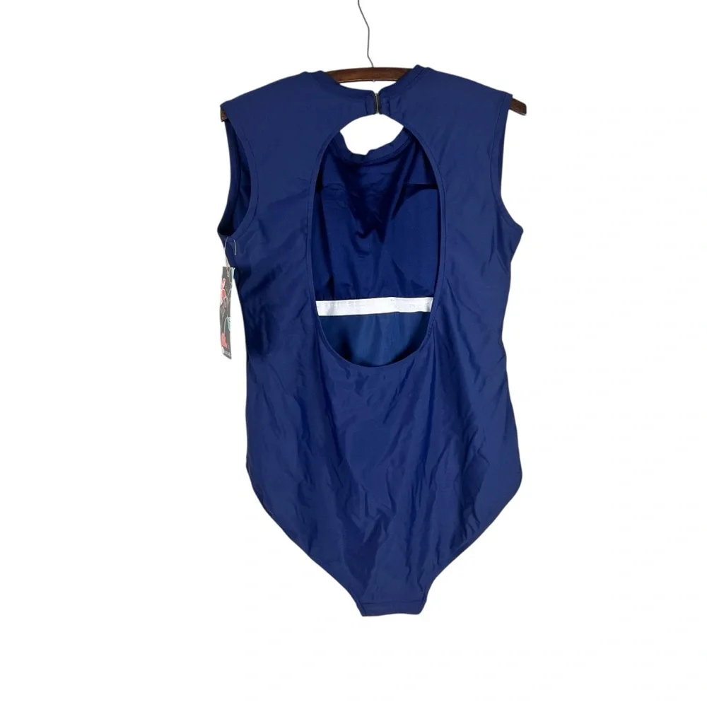 Hapari NWT Navy Crew Neck One Piece Swimsuit SZ 1X - Picture 5 of 11